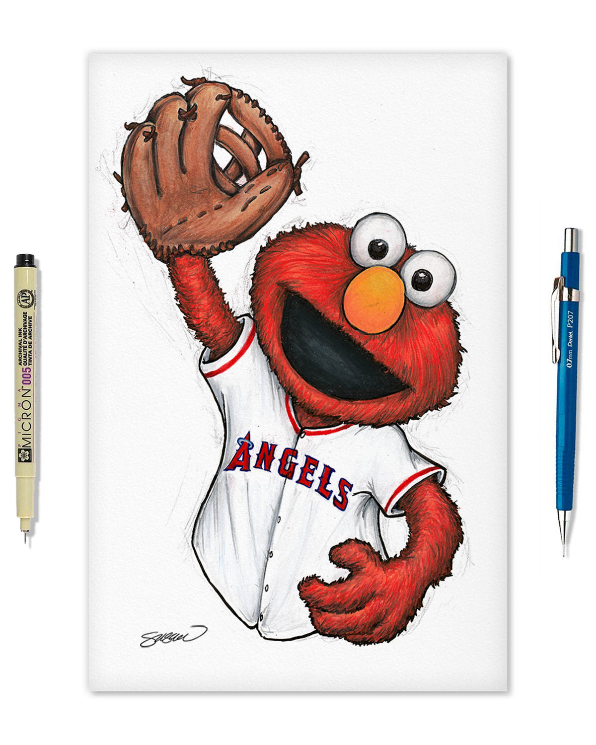 ELMO x MLB Angels Limited Edition Fine Art Print