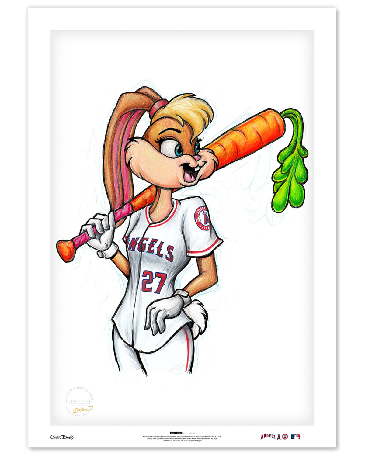 Lola Bunny x MLB Angels Limited Edition Fine Art Print