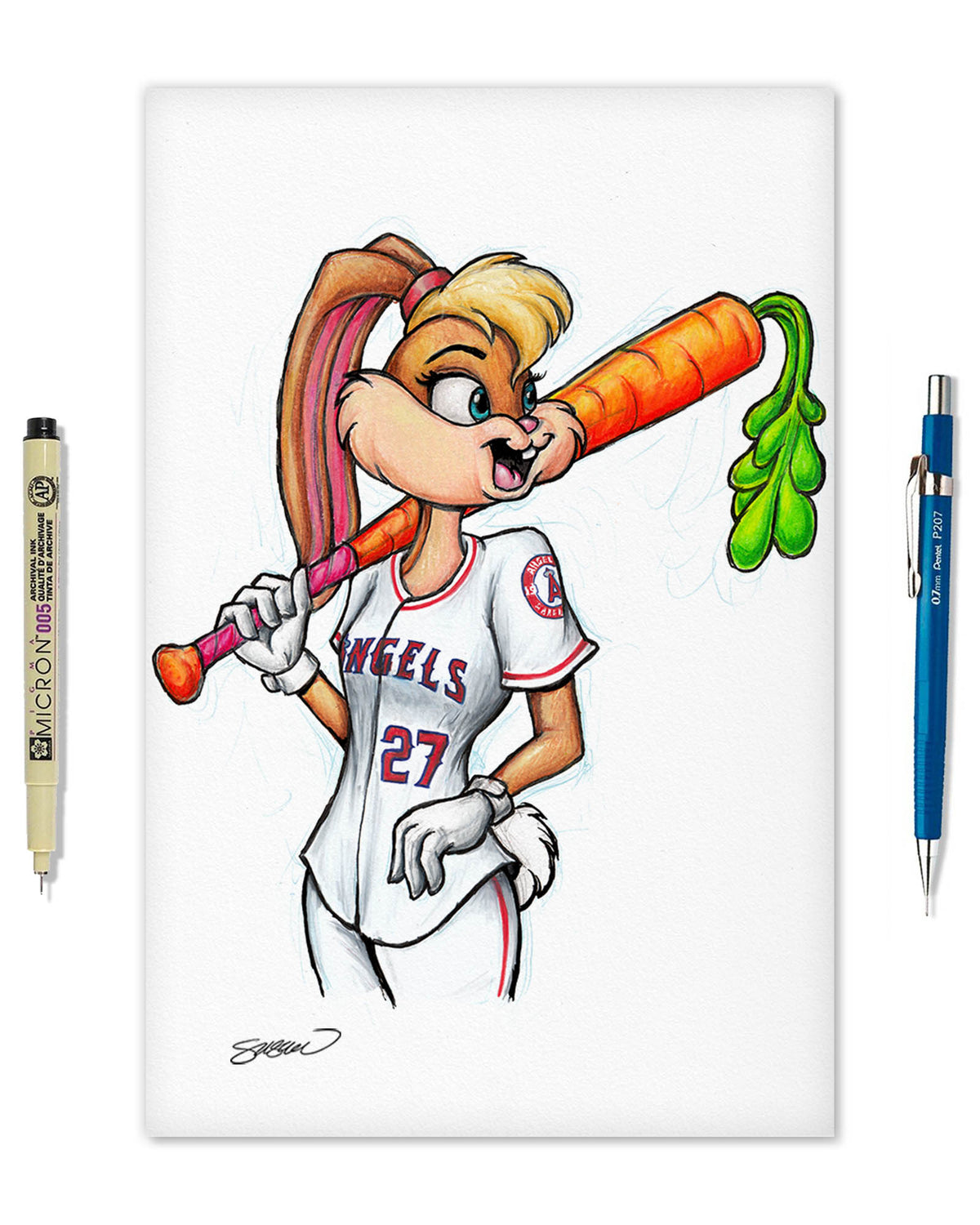 Lola Bunny x MLB Angels Limited Edition Fine Art Print