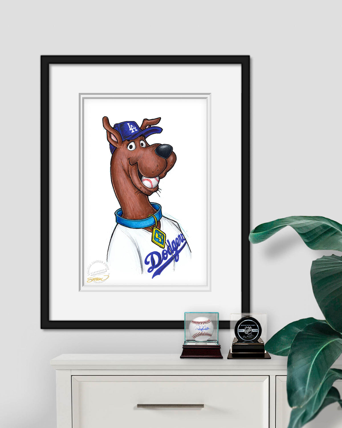 Scooby Doo x MLB Dodgers Limited Edition Fine Art Print