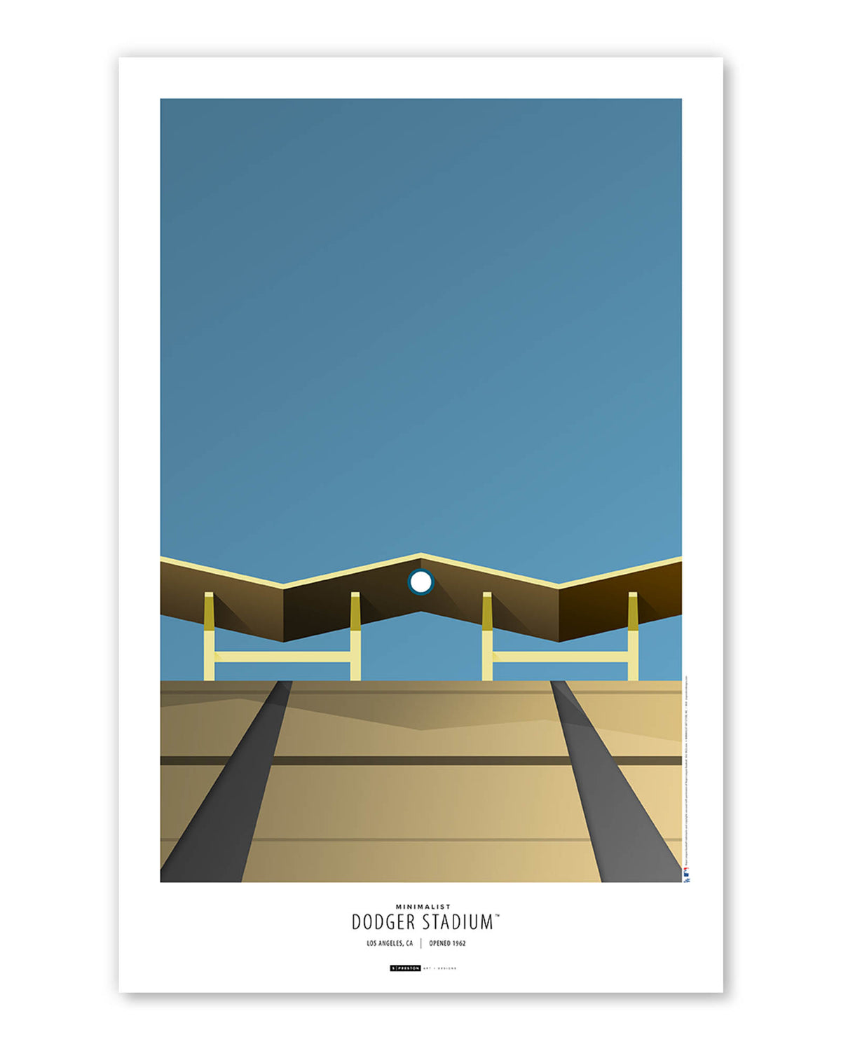 Minimalist Dodger Stadium Fine Art Print