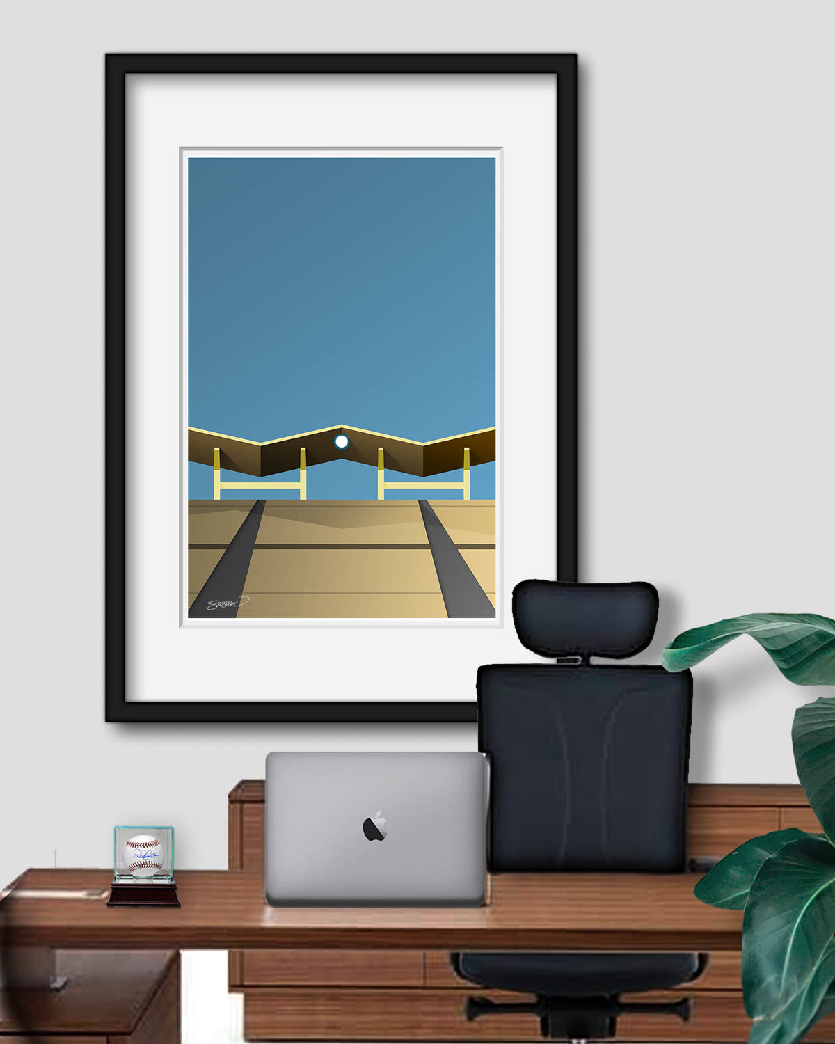 Minimalist Dodger Stadium Fine Art Print