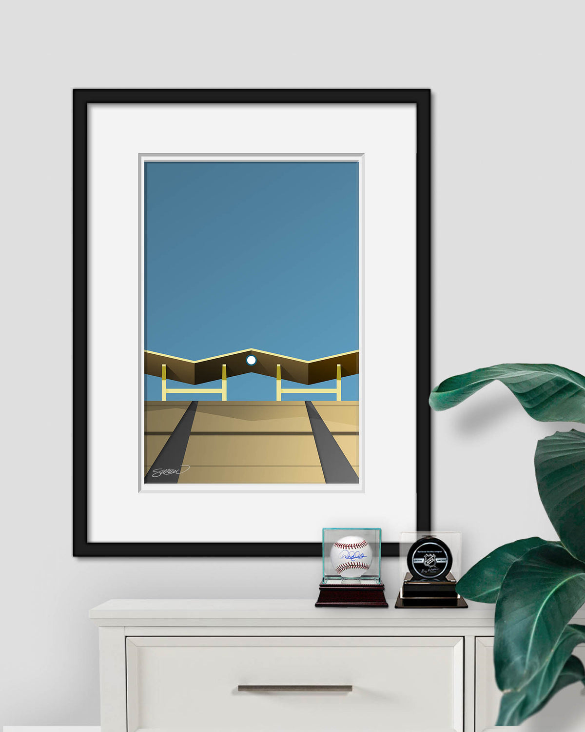Minimalist Dodger Stadium Fine Art Print