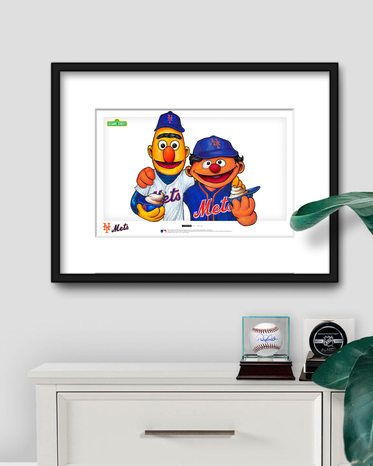 Bert and Ernie x MLB Mets Limited Edition Fine Art Print