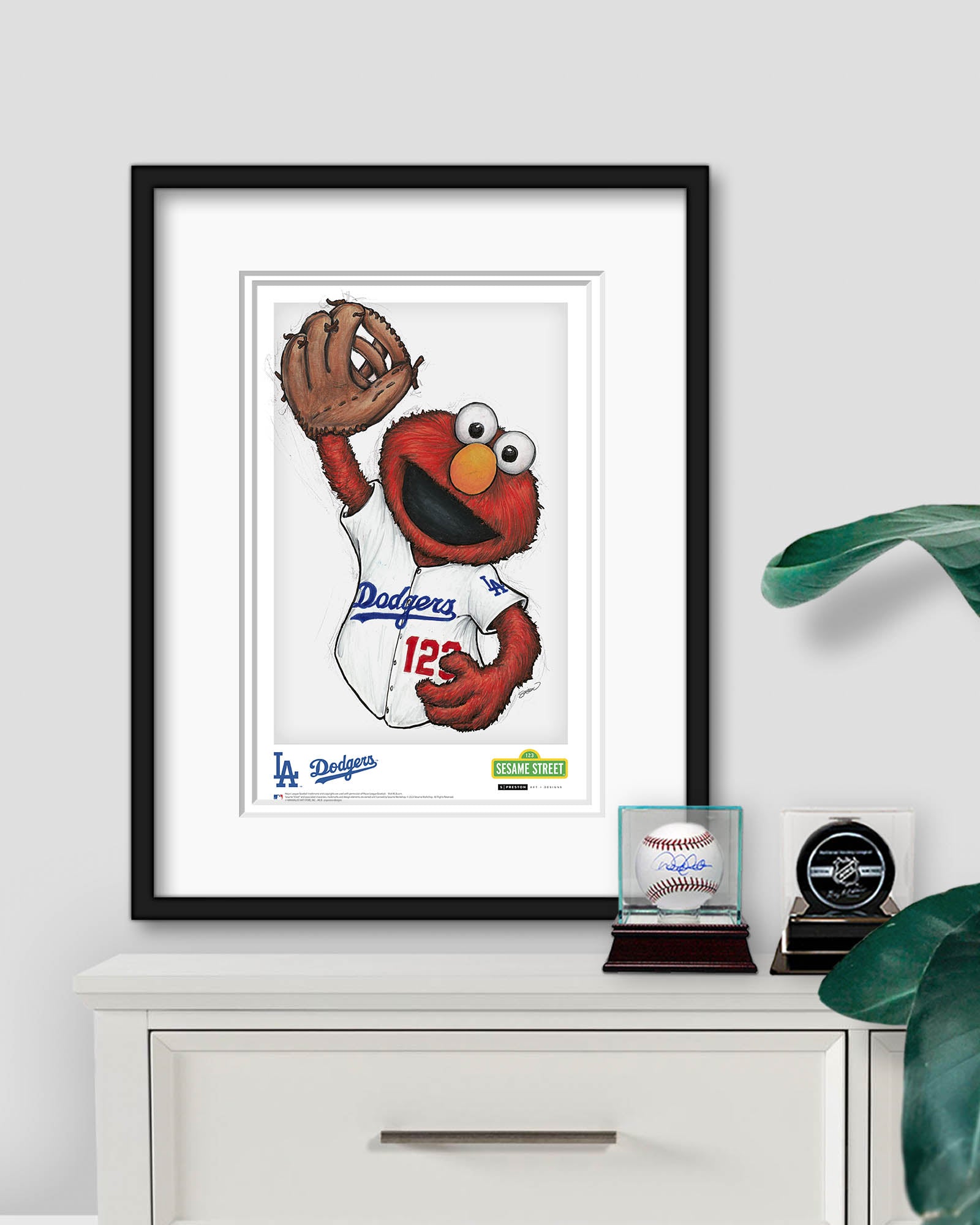 Elmo x LA Dodgers Art Print | Sesame Street MLB – S. Preston Art +