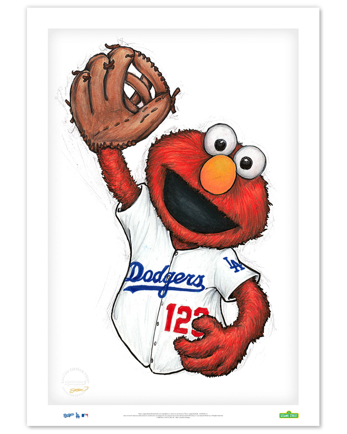ELMO x MLB Dodgers Limited Edition Fine Art Print