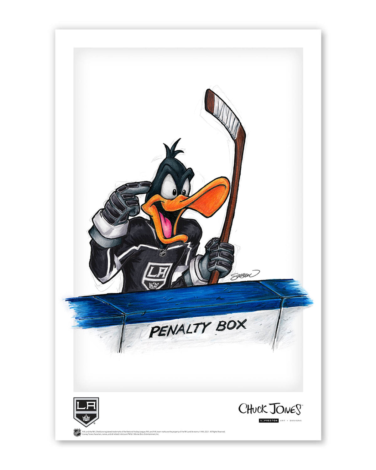 Duck Season Hockey Season x NHL Kings Daffy Duck Limited Edition Art Print