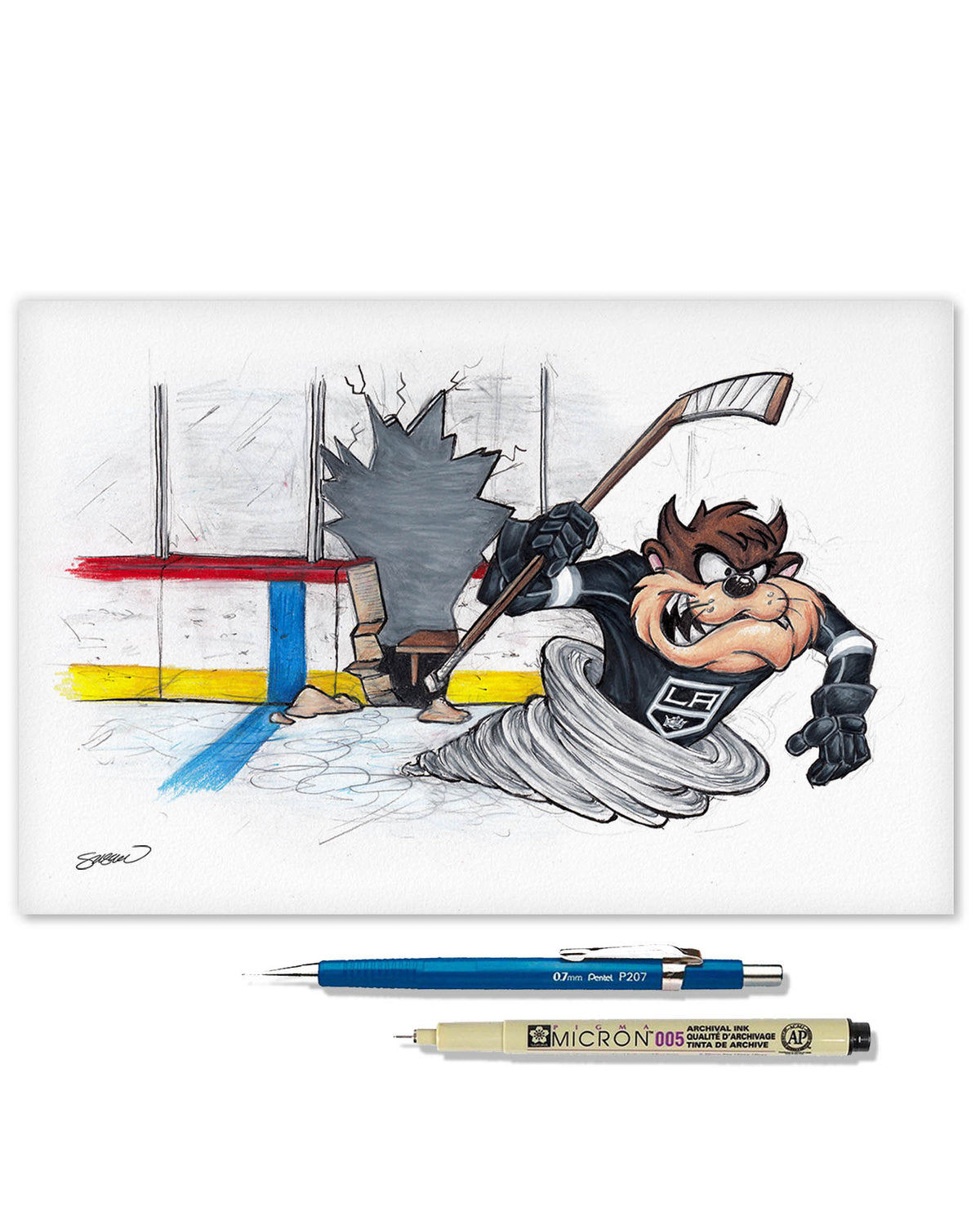 Tazmanian Line Change x NHL Kings Tazmanian Devil Limited Edition Fine Art Print