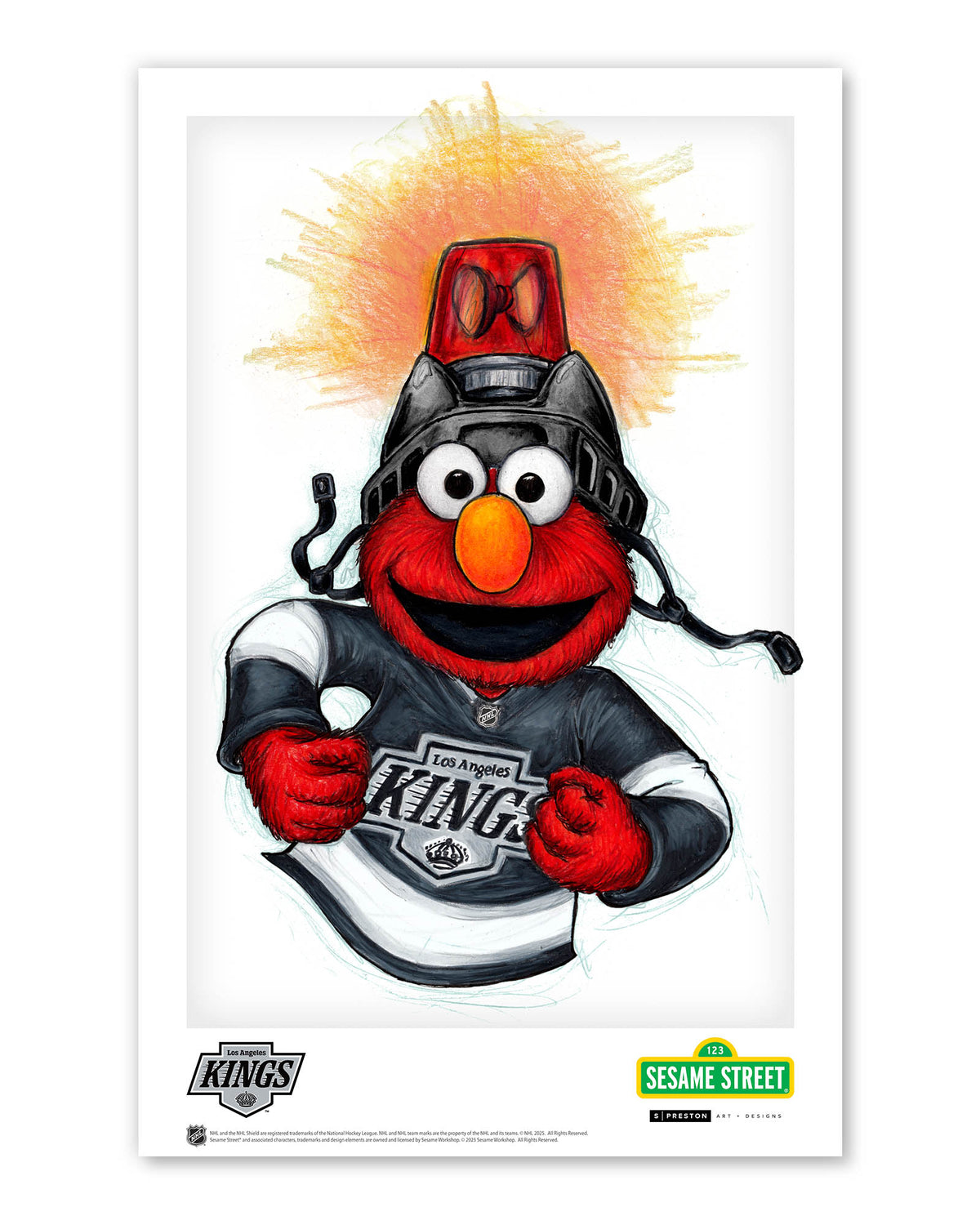 Elmo Loves Goals! x NHL Kings Limited Edition Art Print
