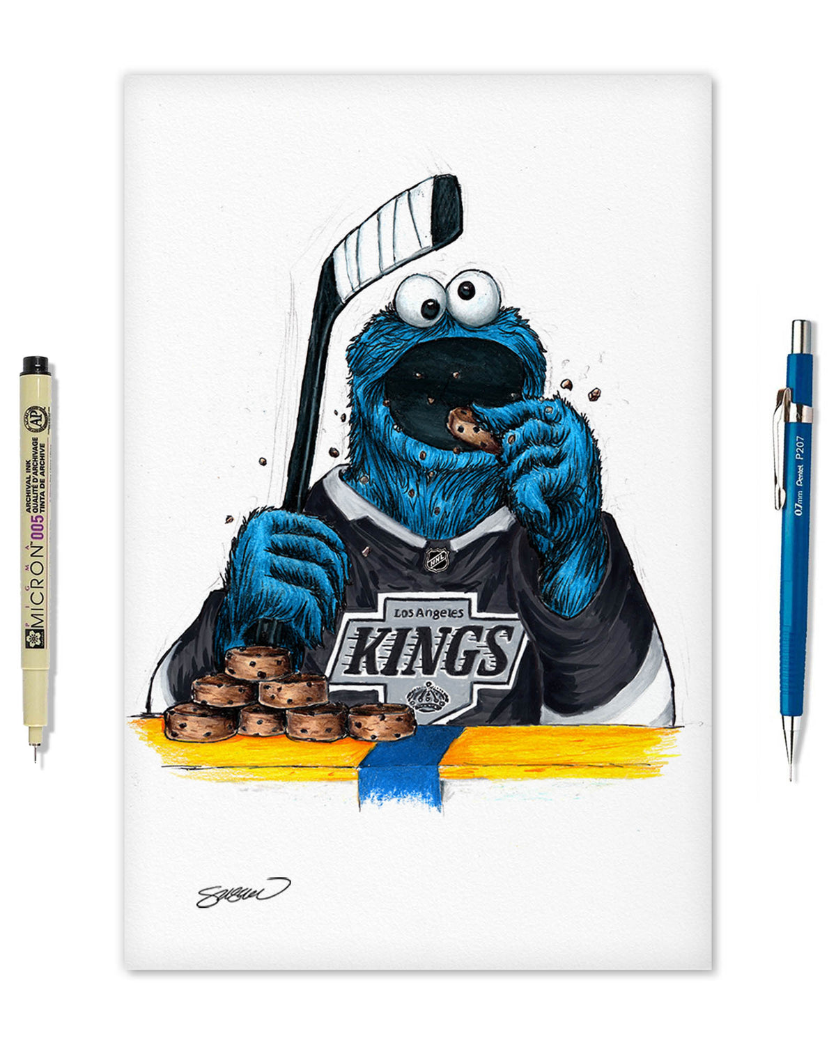 Cookie Monster x NHL Kings  Limited Edition Fine Art Print