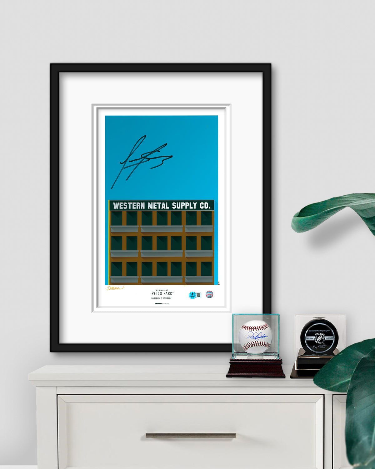 Minimalist Petco Park - Louis Arras Autographed - Poster Print - Authenticated