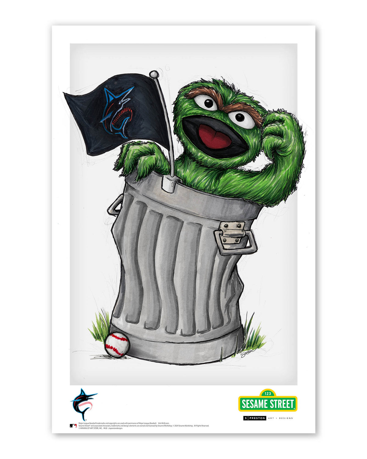 Oscar Rep Your Colours x MLB Marlins Limited Edition Art Print