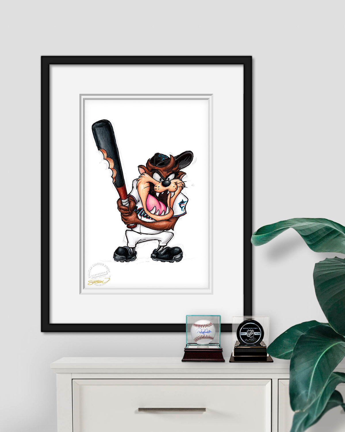Taz On Deck x MLB Marlins Limited Edition Fine Art Print