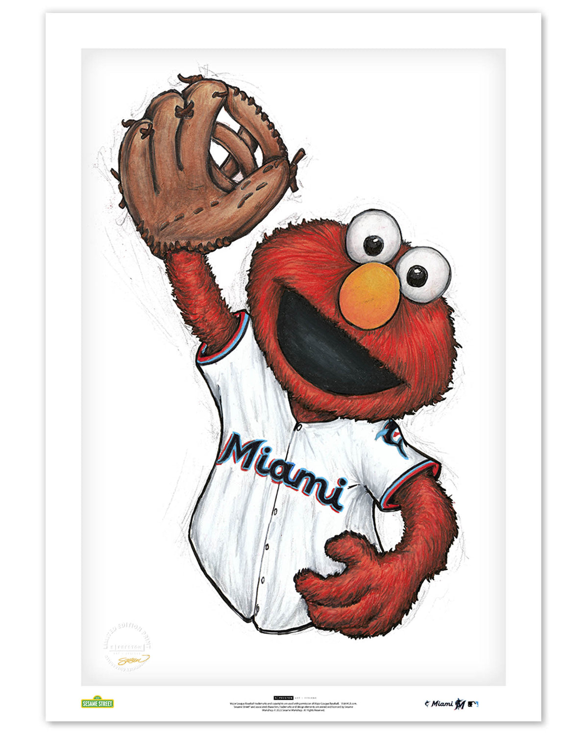 ELMO x MLB Marlins Limited Edition Fine Art Print