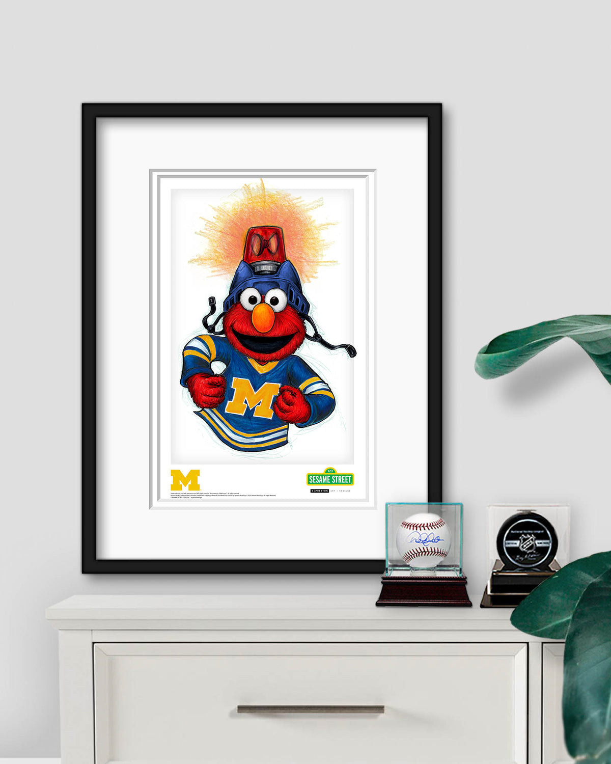 Elmo Loves Goals! x Michigan Wolverines Limited Edition Art Print