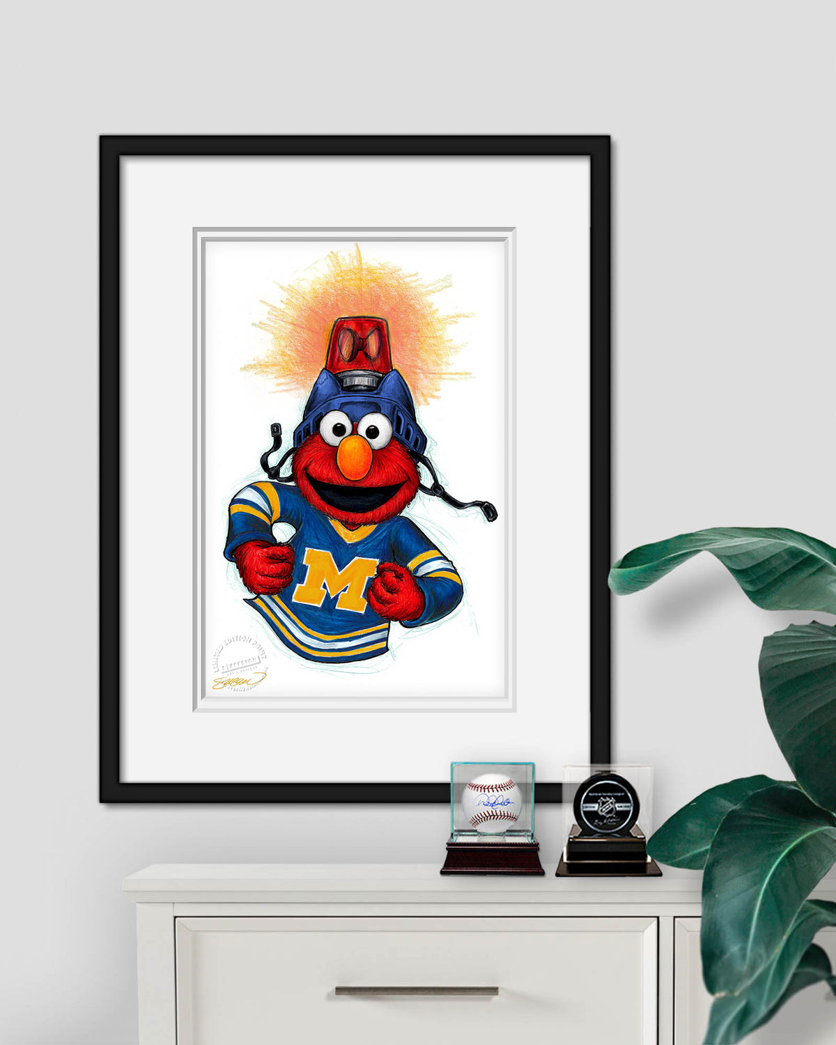 Elmo Loves Goals! x Michigan Wolverines Limited Edition Art Print