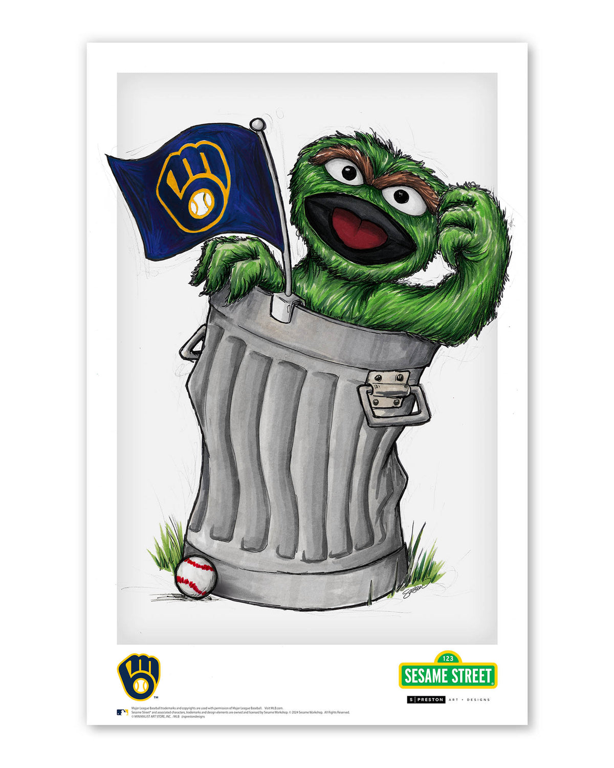 Oscar Rep Your Colours x MLB Brewers Limited Edition Art Print