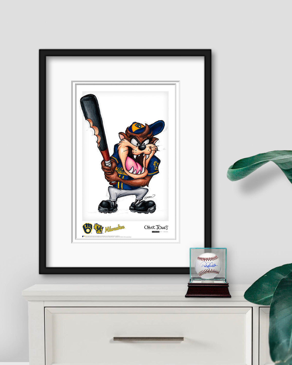 Taz On Deck x MLB Brewers Limited Edition Art Print