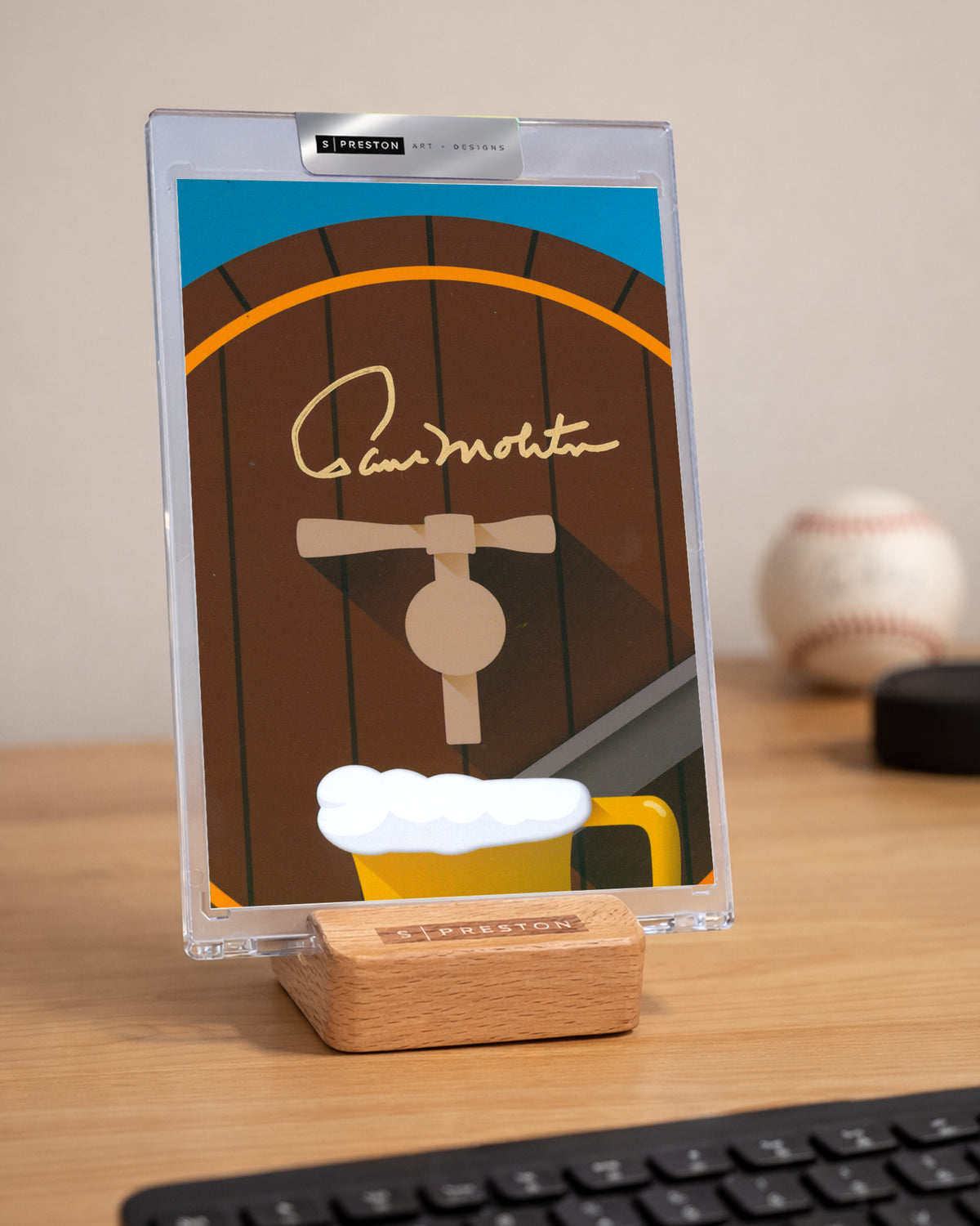 Minimalist Milwaukee County Stadium  - Paul Molitor Autograph Slab - Authenticated