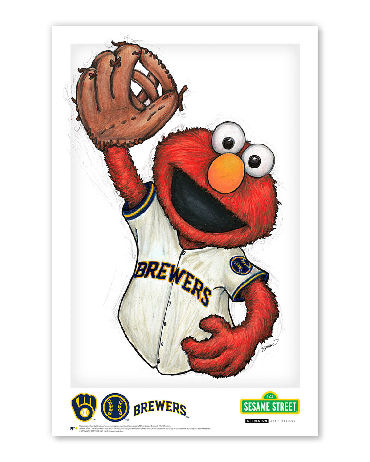 ELMO x MLB Brewers Limited Edition Art Print