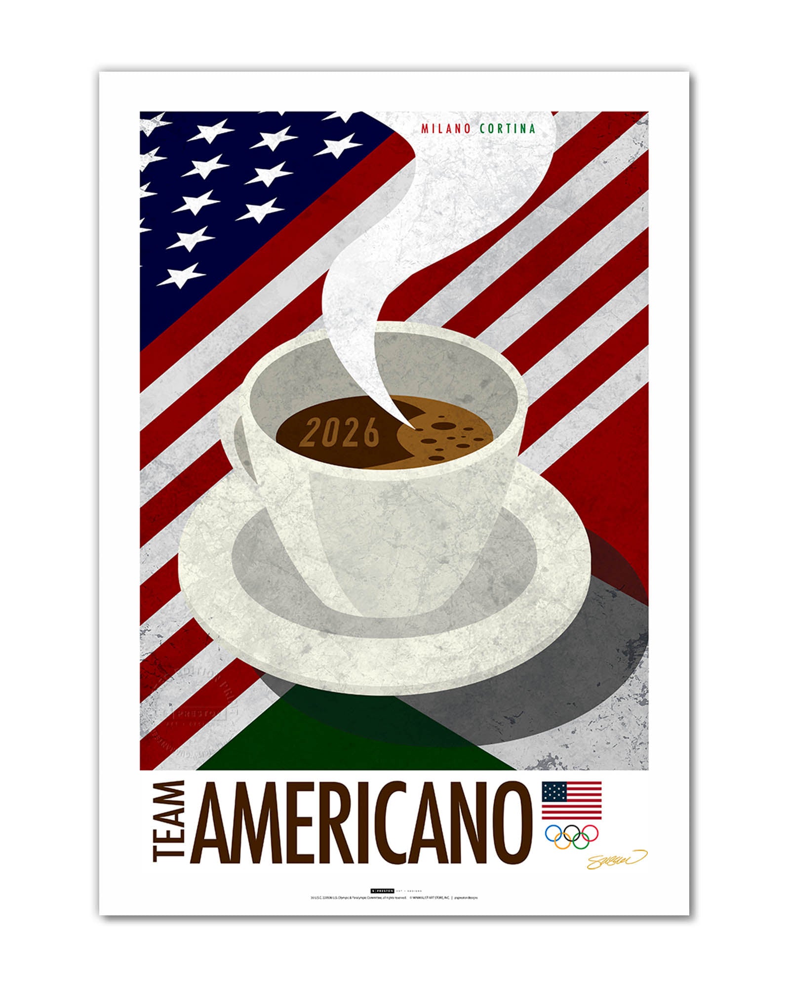 Minimalist Team USA 2026 Milano Cortina Limited Edition Print – S