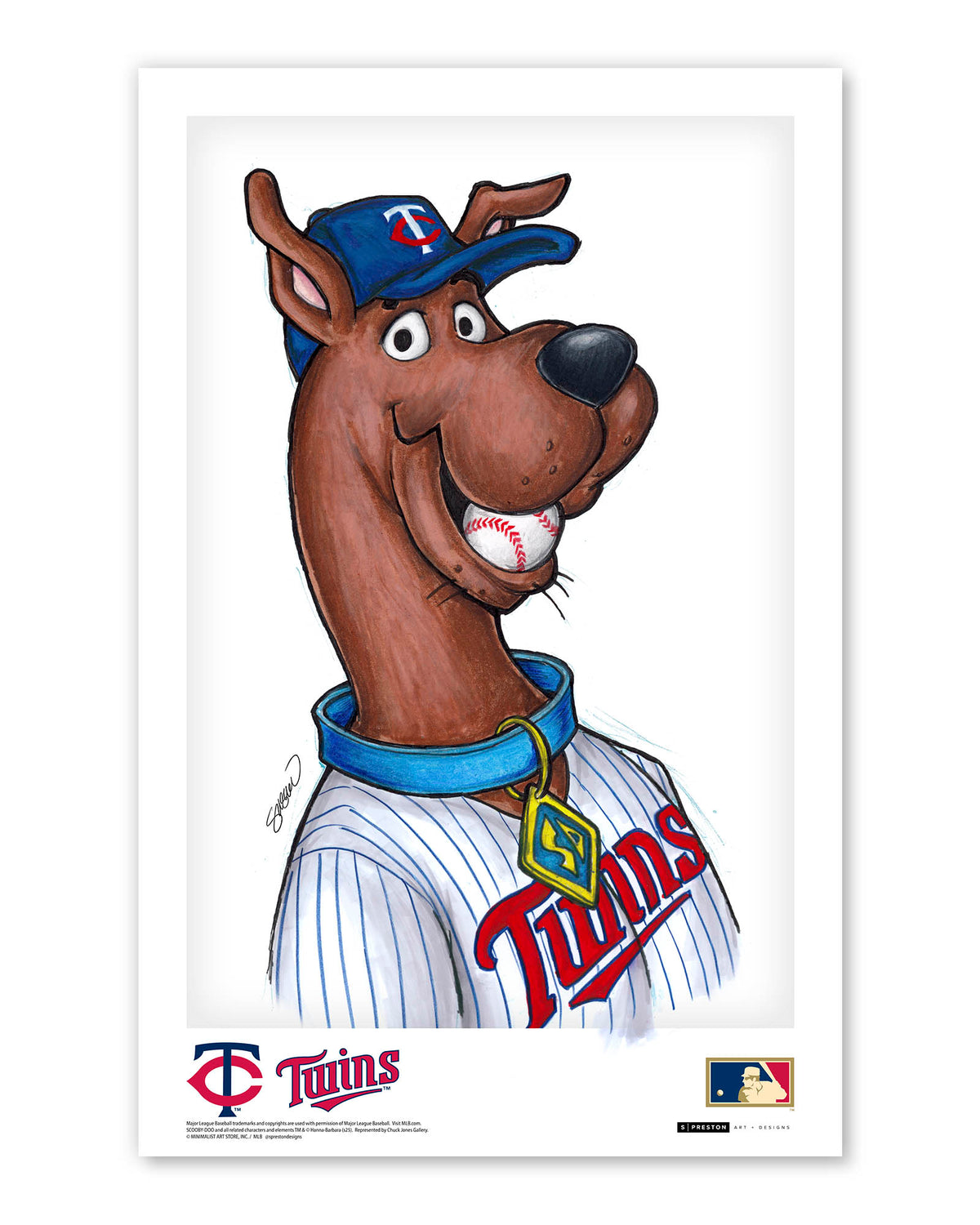 Scooby Doo x MLB Twins Limited Edition Art Print