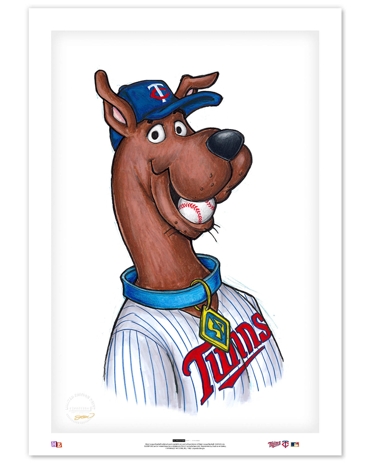 Scooby Doo x MLB Twins Limited Edition Art Print