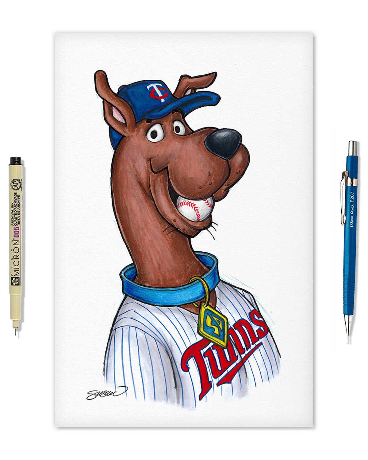 Scooby Doo x MLB Twins Limited Edition Art Print