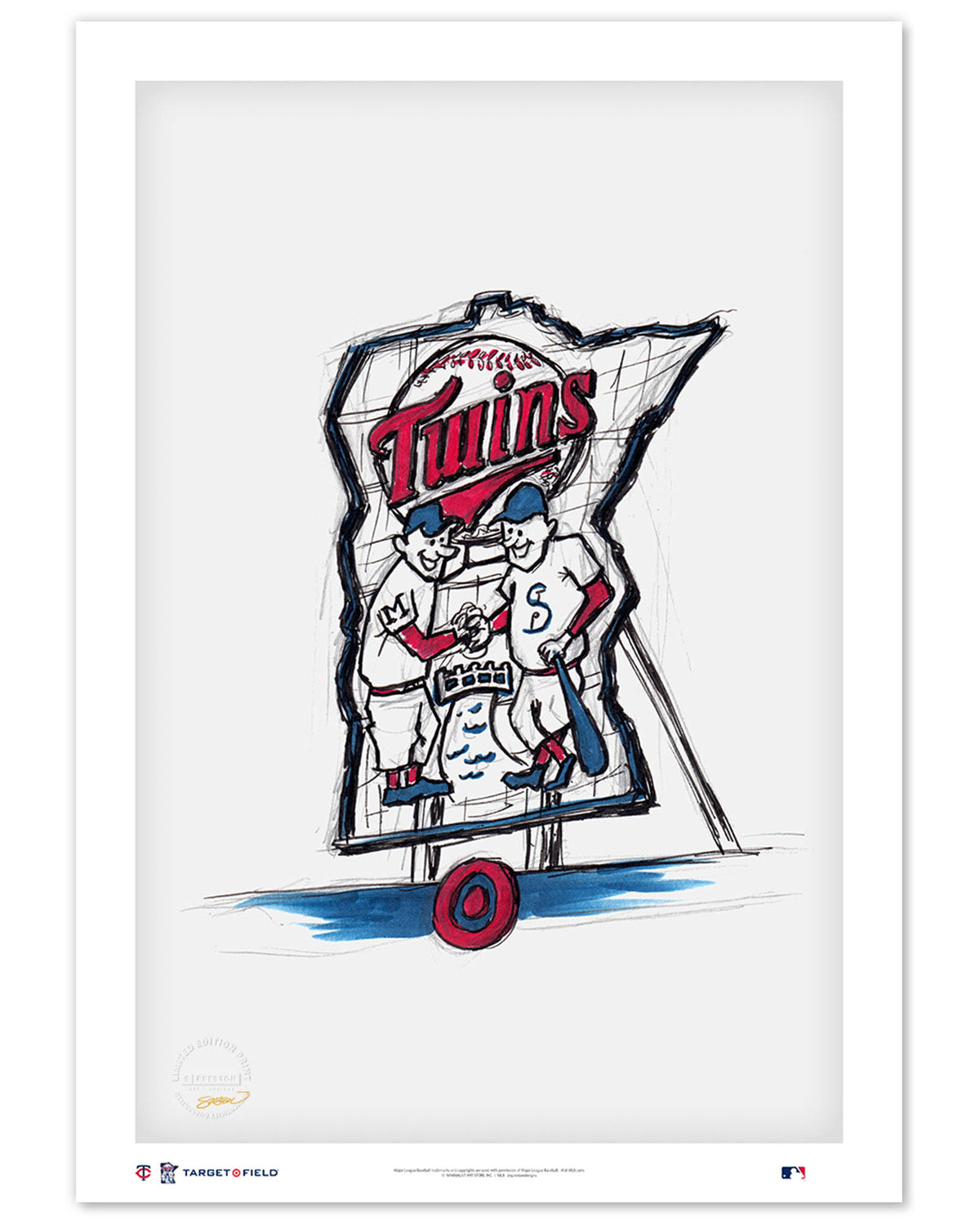 Target Field Ink Sketch (Minnie and Paul) Limited Edition Fine Art Print