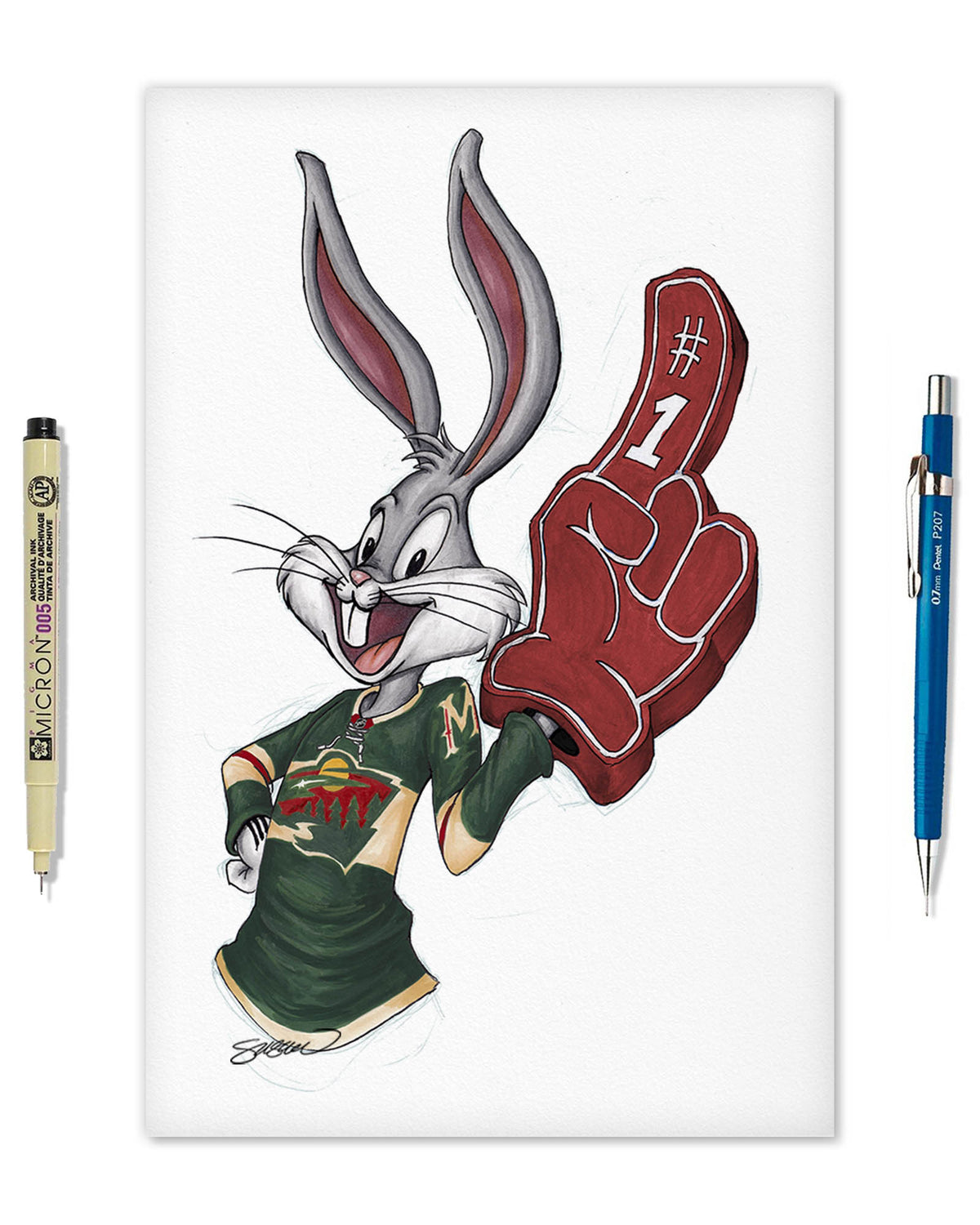 Rabbit Hockey Fan x NHL Wild Bugs Bunny Limited Edition Fine Art Print