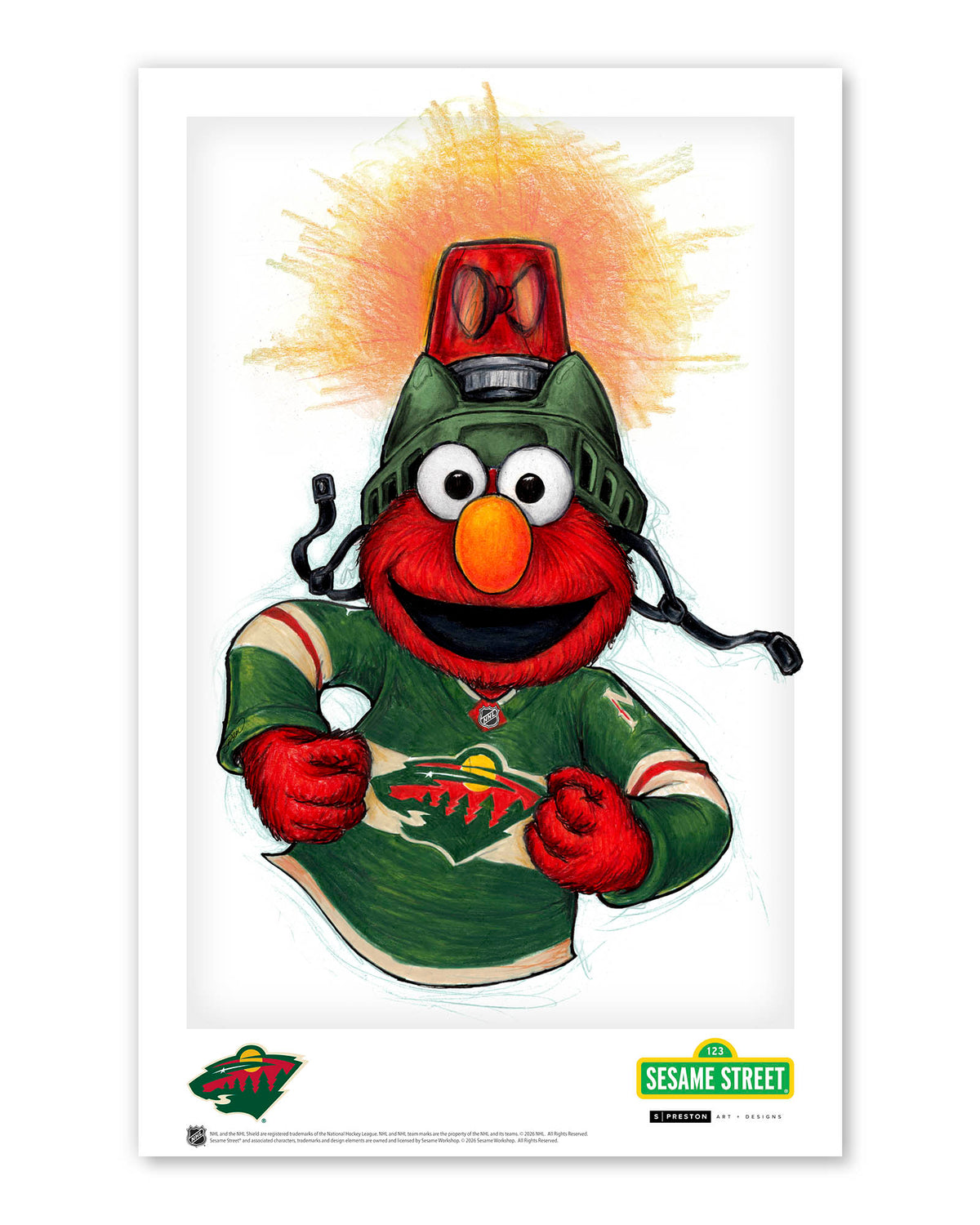 Elmo Loves Goals! x NHL Wild Limited Edition Art Print