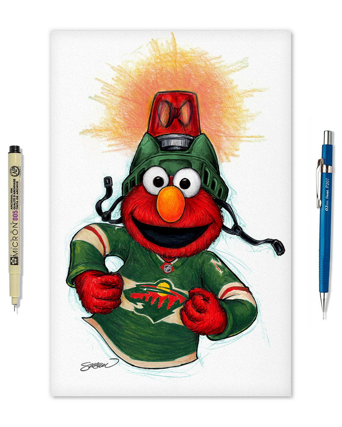 Elmo Loves Goals! x NHL Wild Limited Edition Art Print