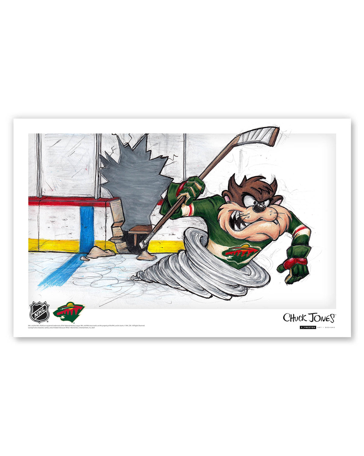 Tazmanian Line Change x NHL Wild Tazmanian Devil Limited Edition Art Print