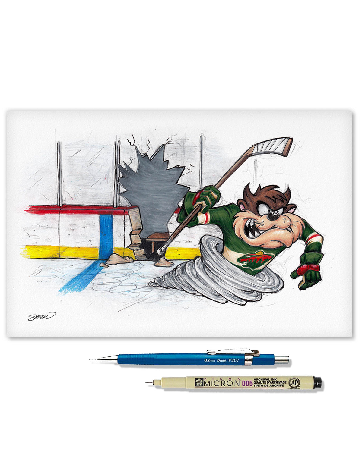 Tazmanian Line Change x NHL Wild Tazmanian Devil Limited Edition Fine Art Print