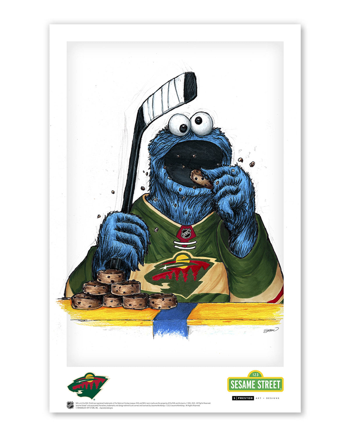 Cookie Monster x NHL Wild Limited Edition Art Print