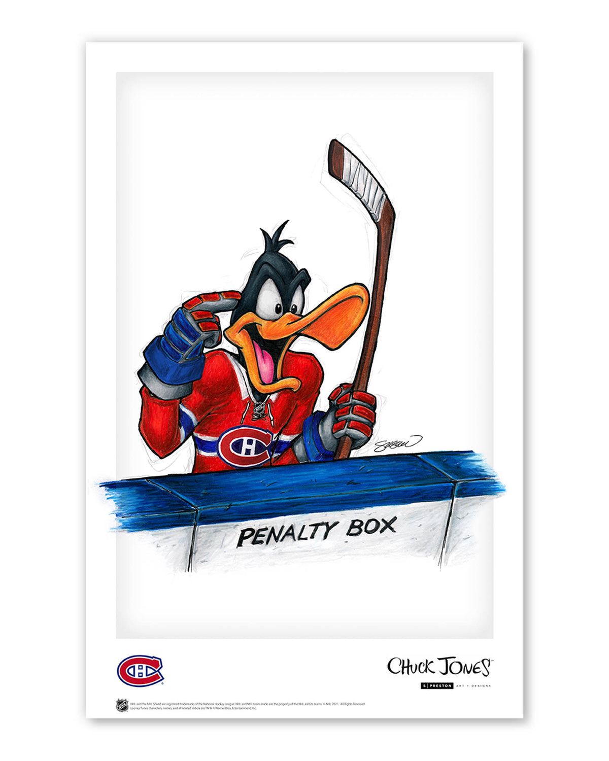 Duck Season Hockey Season x NHL Canadiens Daffy Duck Limited Edition Art Print