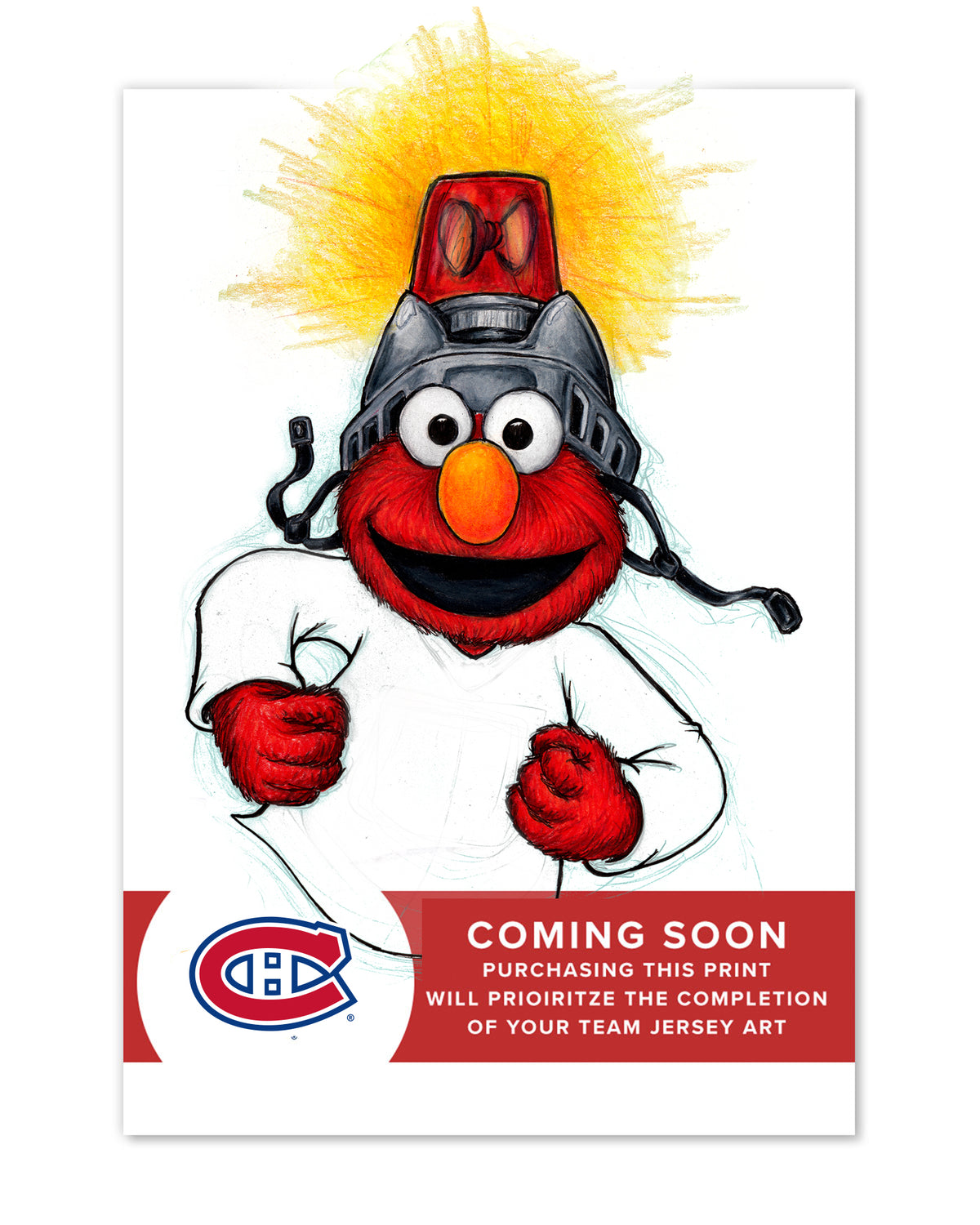 Elmo Loves Goals! x NHL Canadiens Limited Edition Art Print