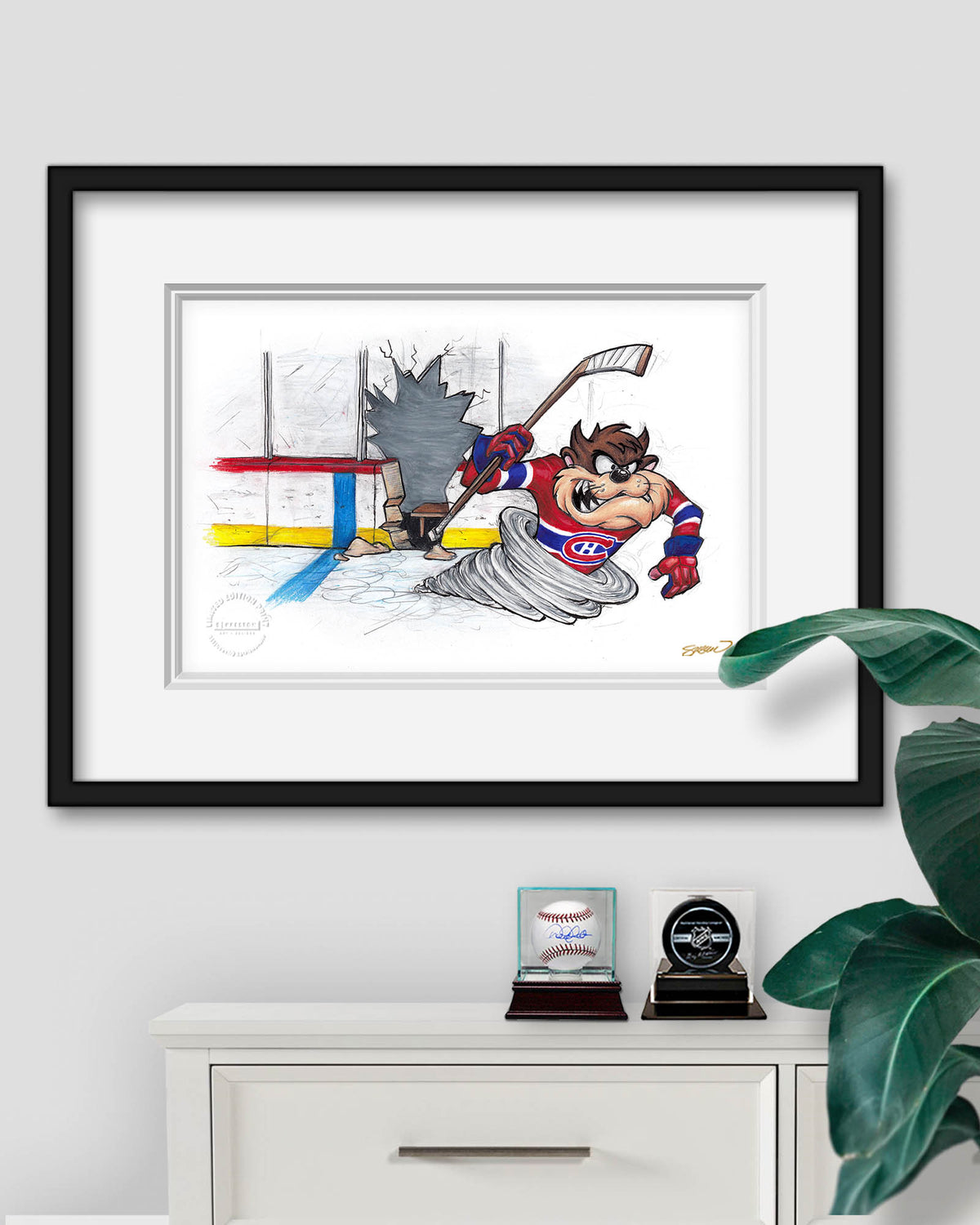 Tazmanian Line Change x NHL Canadiens Tazmanian Devil Limited Edition Fine Art Print
