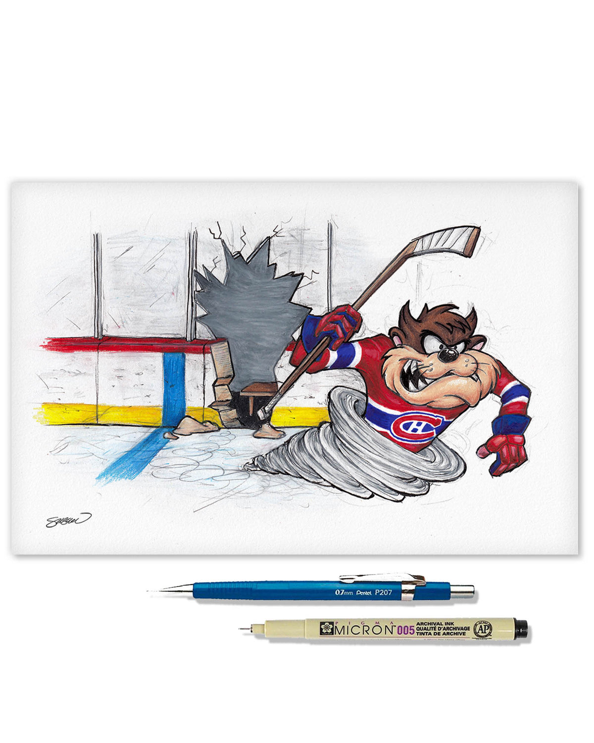 Tazmanian Line Change x NHL Canadiens Tazmanian Devil Limited Edition Fine Art Print