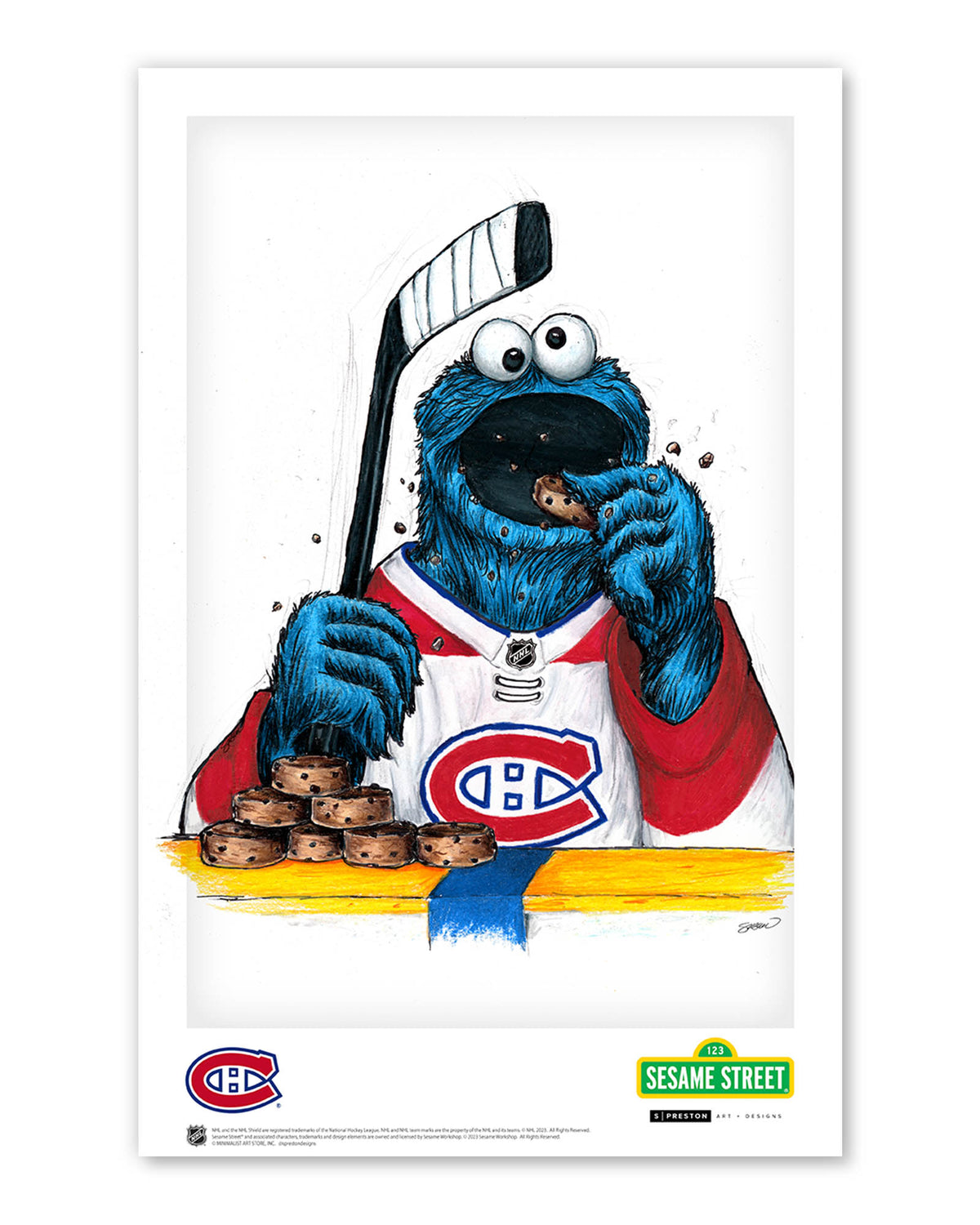 Cookie Monster x NHL Canadiens Limited Edition Art Print