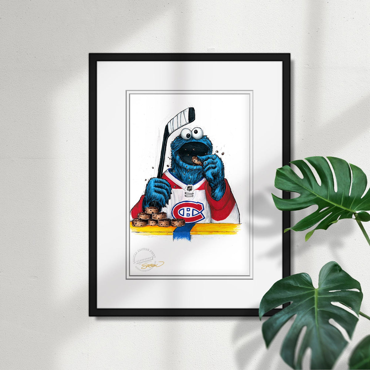 Cookie Monster x NHL Canadiens Limited Edition Fine Art Print