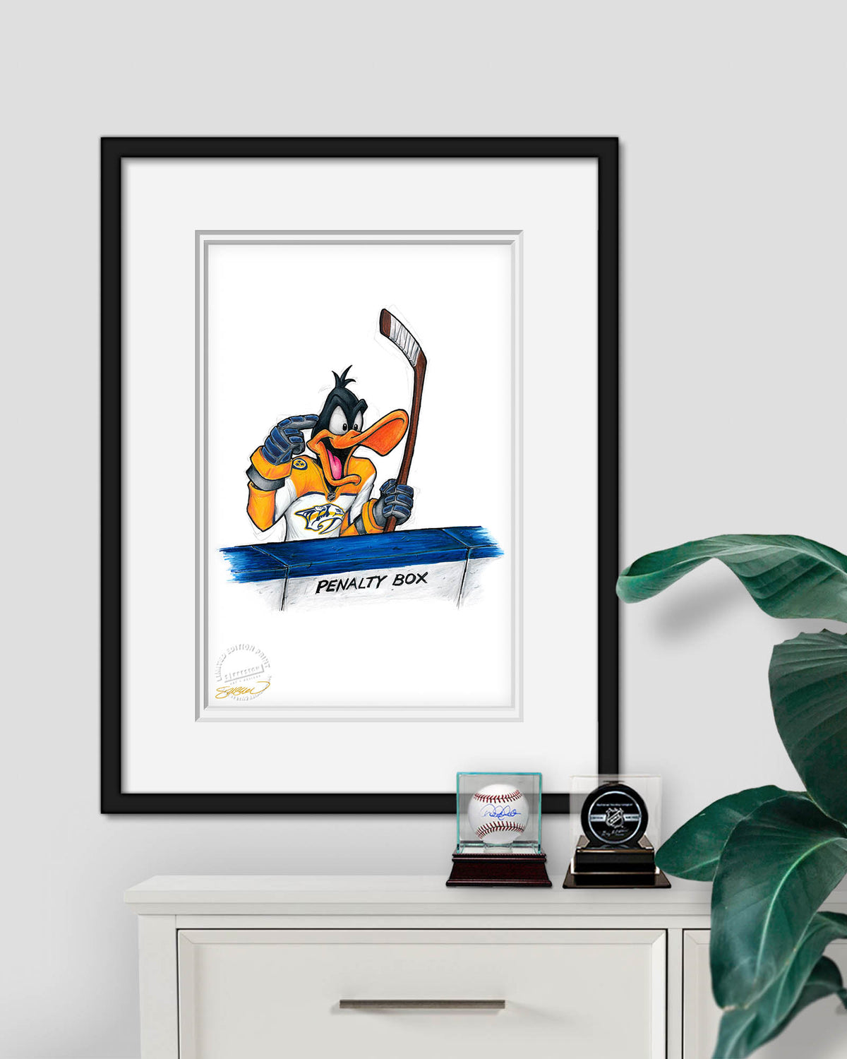 Duck Season Hockey Season x NHL Predators Daffy Duck Limited Edition Fine Art Print