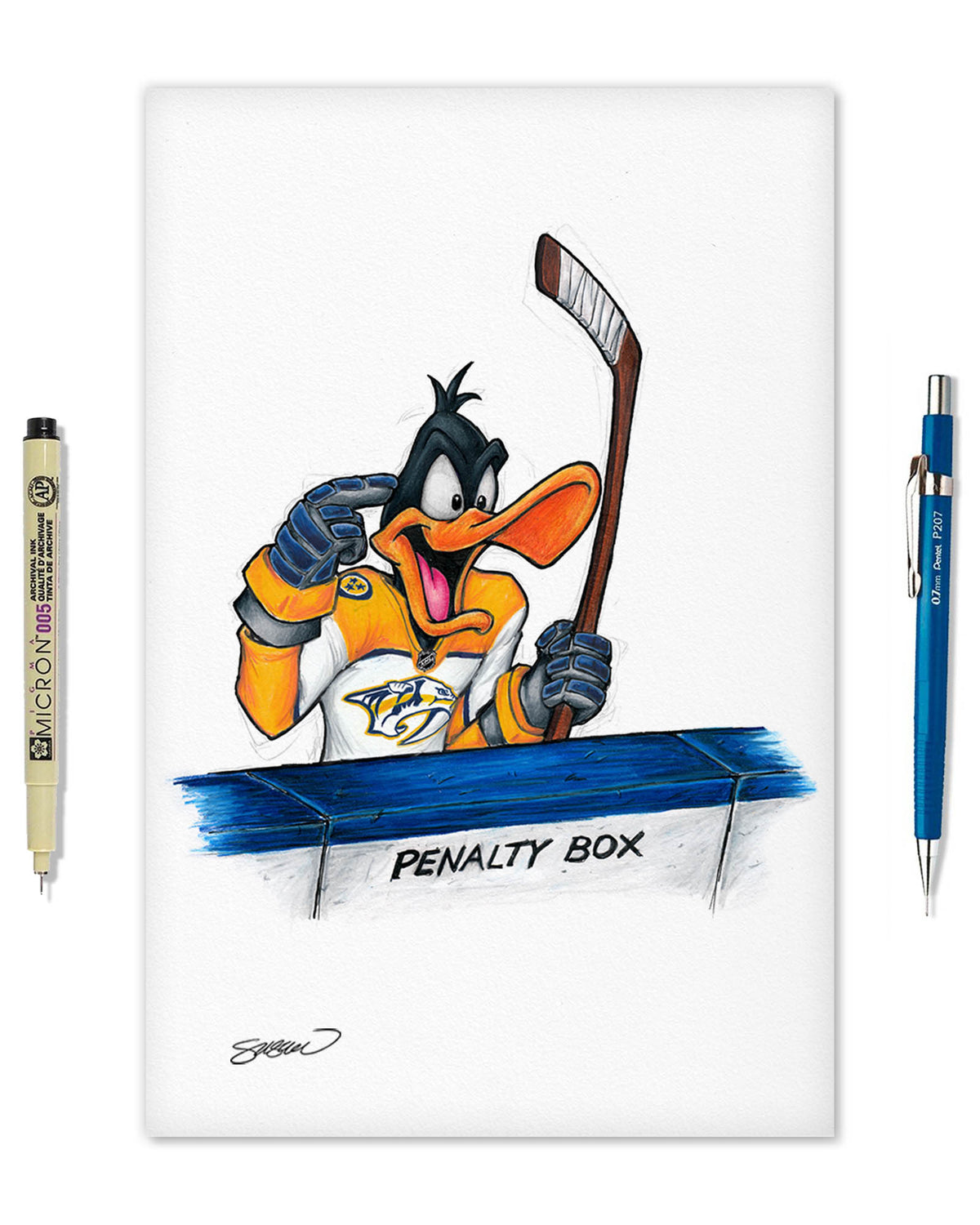Duck Season Hockey Season x NHL Predators Daffy Duck Limited Edition Fine Art Print