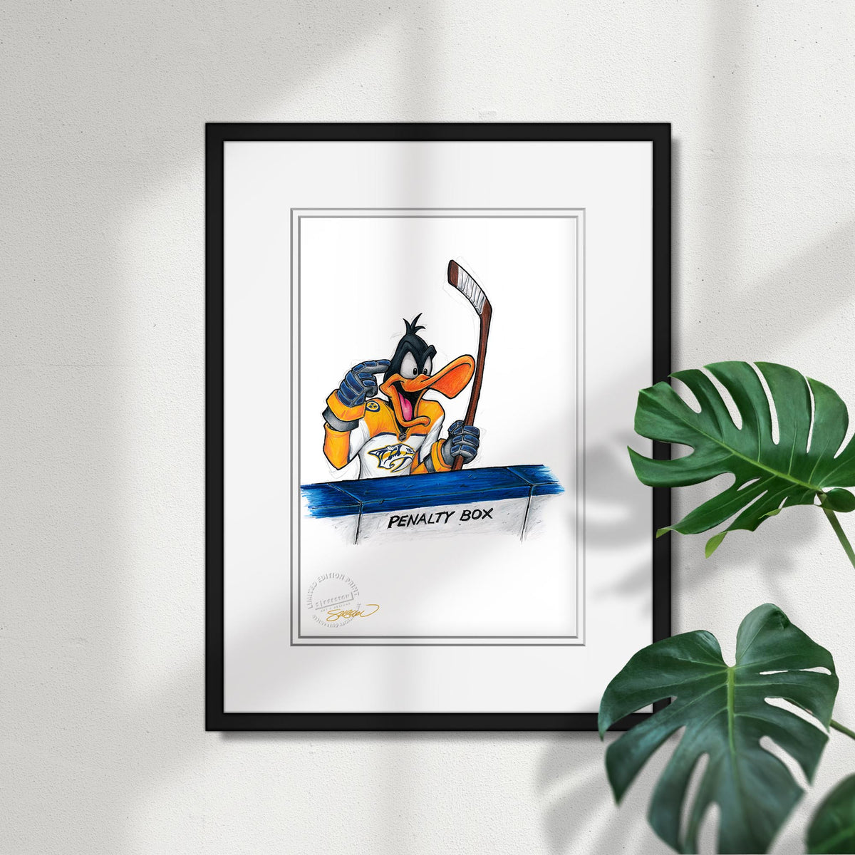Duck Season Hockey Season x NHL Predators Daffy Duck Limited Edition Fine Art Print