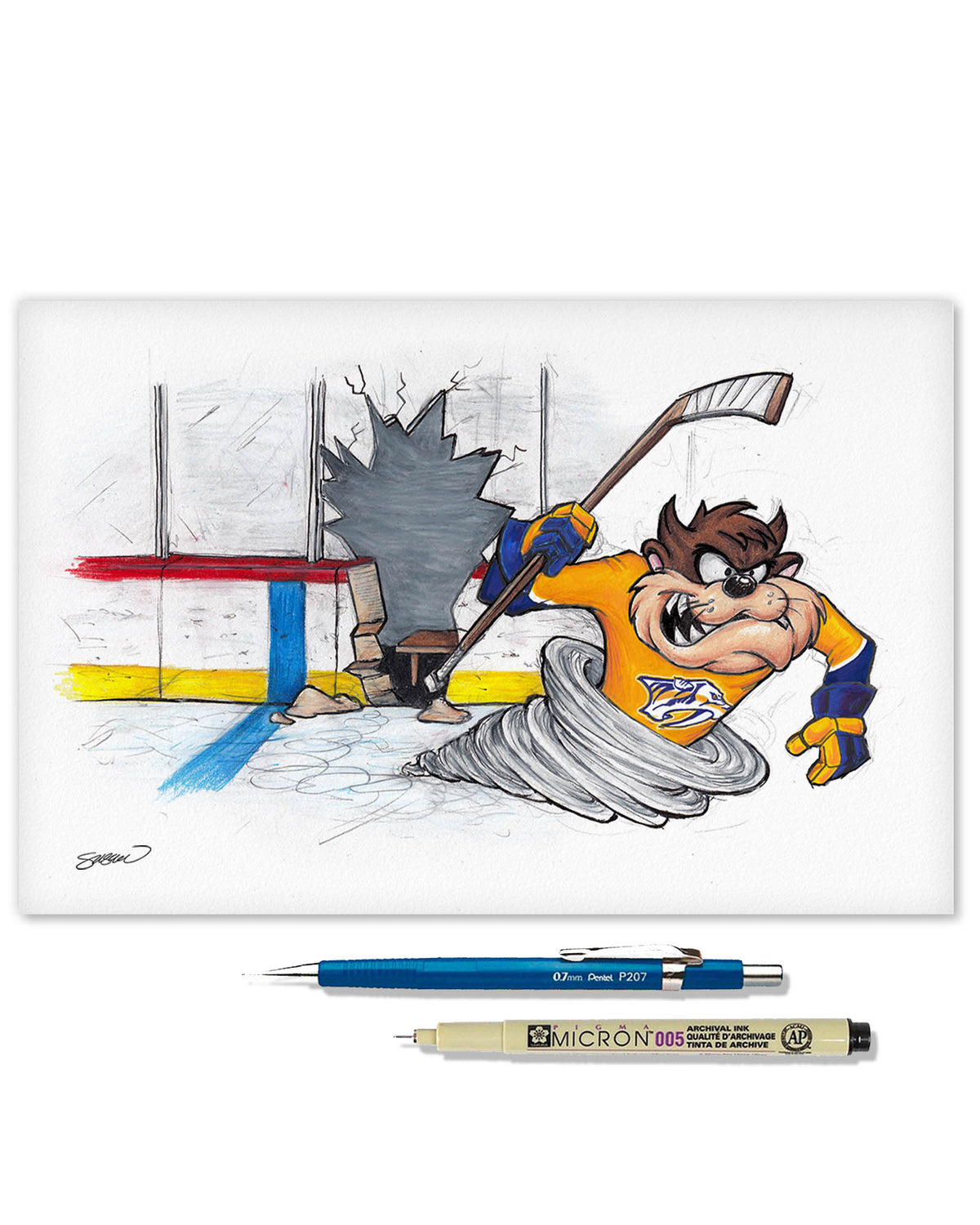 Tazmanian Line Change x NHL Predators Tazmanian Devil Limited Edition Fine Art Print