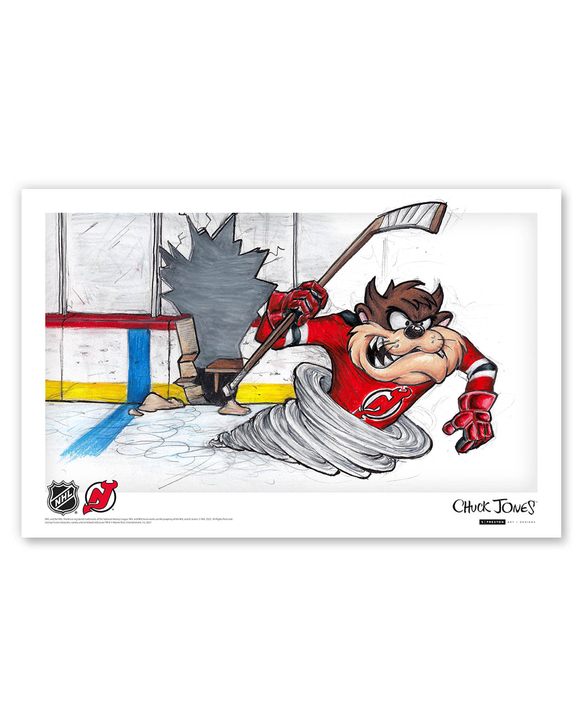 Tazmanian Line Change x NHL Devils Tazmanian Devil Limited Edition Art Print