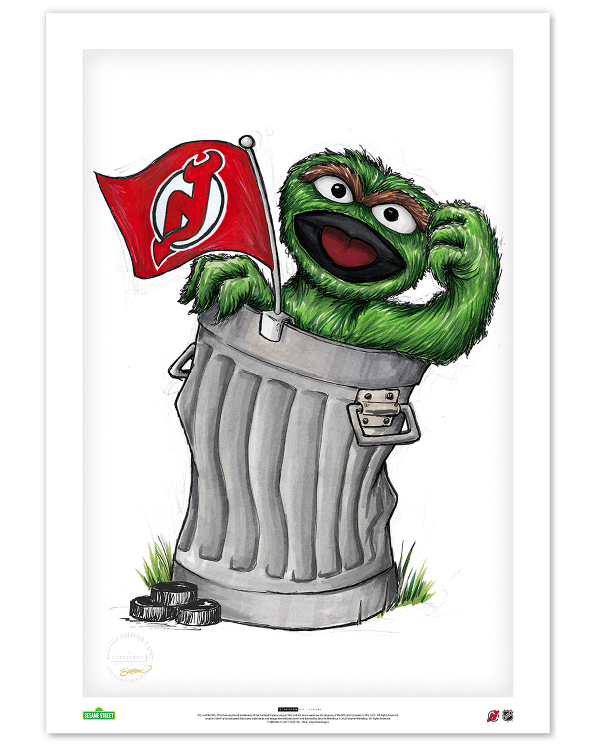 Oscar Rep Your Colours x NHL Devils Limited Edition Fine Art Print