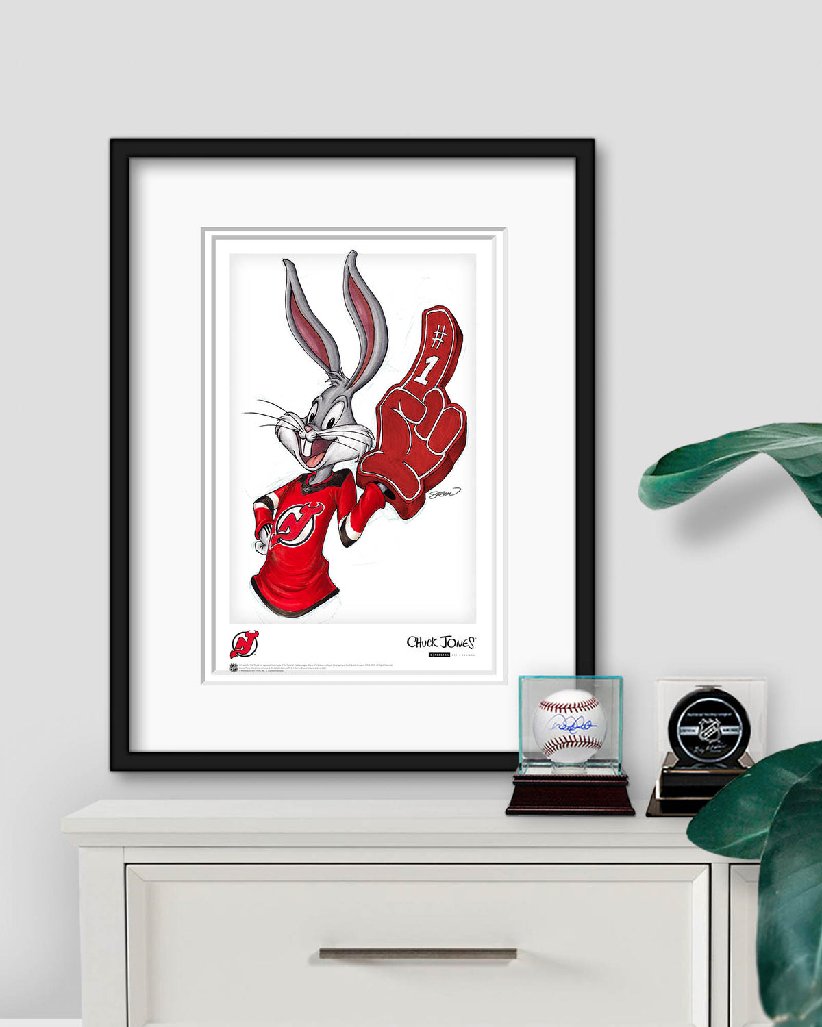 Rabbit Hockey Fan x NHL Devils Bugs Bunny Limited Edition Art Print