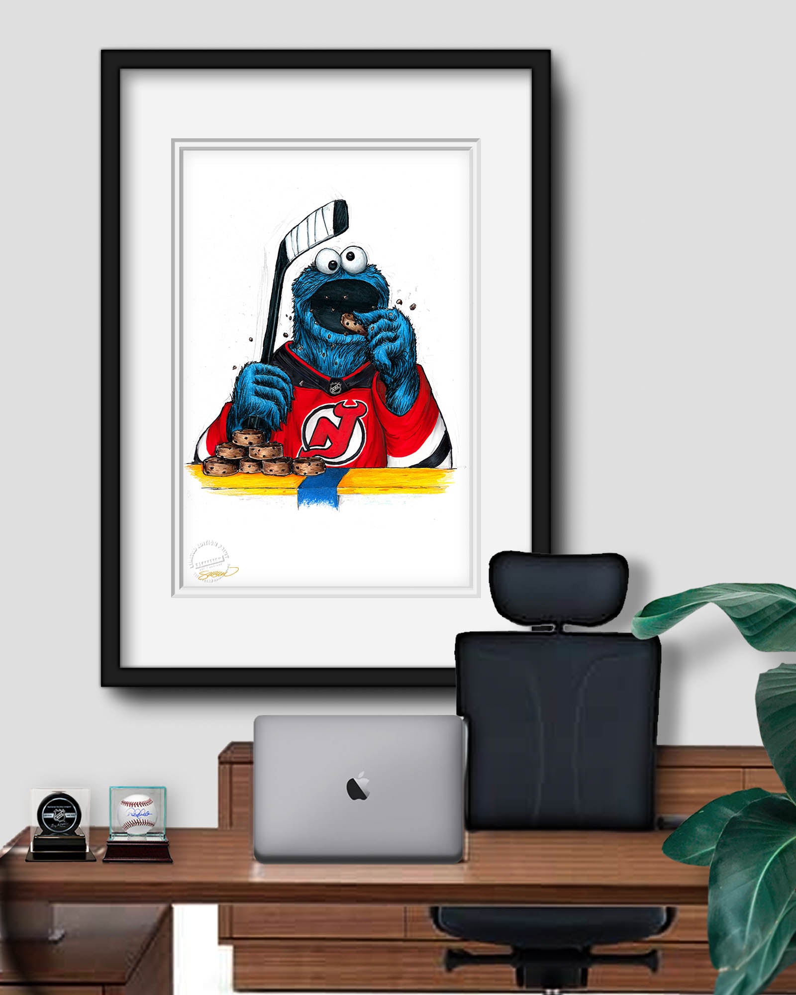 Cookies and Biscuits Devils | Cookie Monster NHL – S. Preston Art