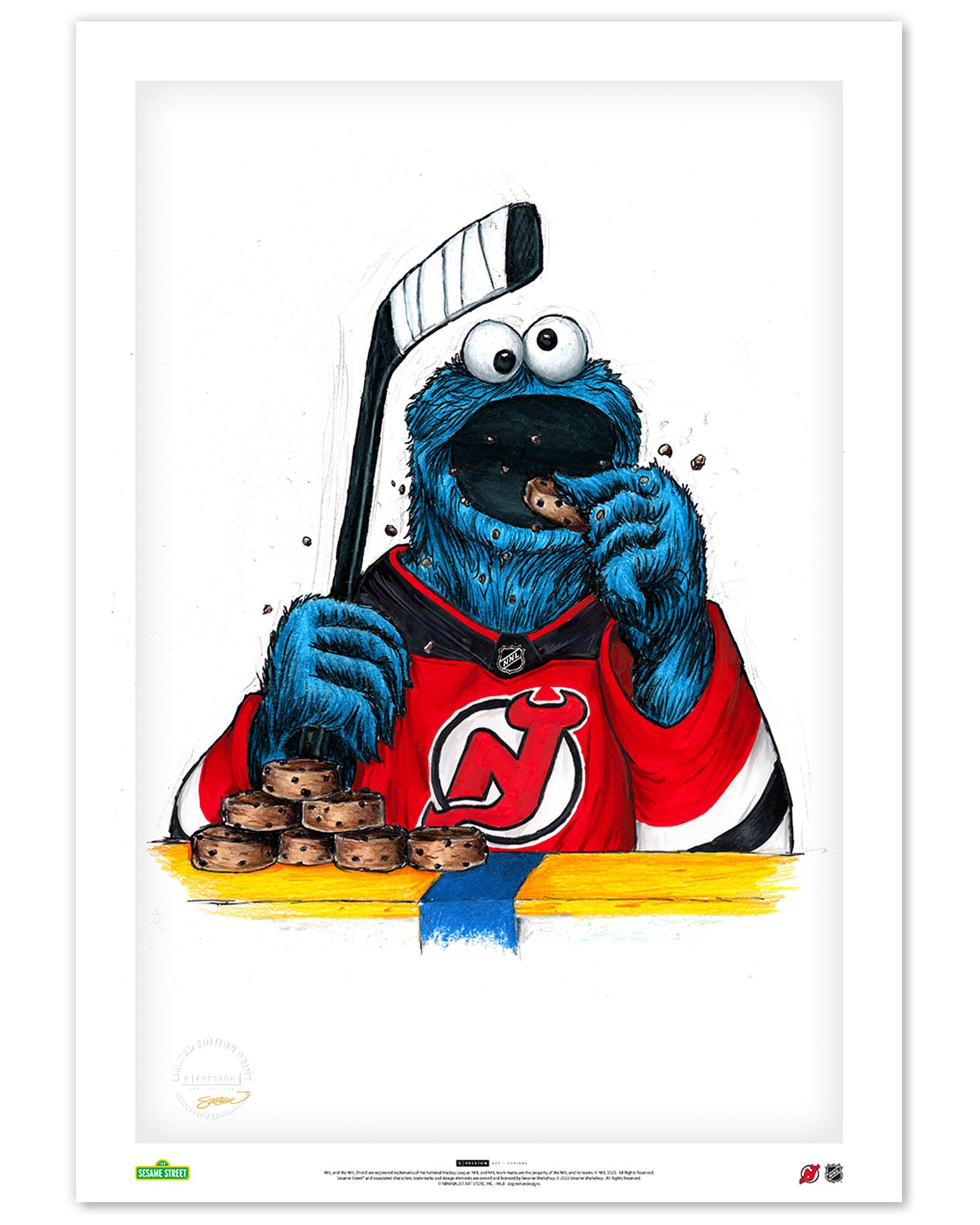 Cookie Monster x NHL - Sesame Street - New Jersey Devils – S